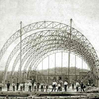 Pavilion trusses up 1909.jpg 3.5MB: Digital file on Jack Sheridan Drive 2021.72.02