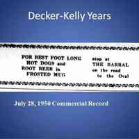         The first ad for an operational Barrel (spelled BARRAL) appeared in the Commercial Record July of 1950.
Strange that we have not found articles about it ---- I have not been able to find any articles which speak of it being built or of a “Grand Opening”
   
