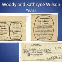          Here are some of the ads which appeared in the paper during the Wilson years.
And a paycheck from Susan Wilson for a grand total of $46.08.
The mugs on loan from Susan Wilson, now Susan Capillo-,
   
