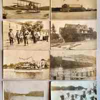          Real photo postcards 1-8 fronts. For another view of the seaplane, scroll down.
   