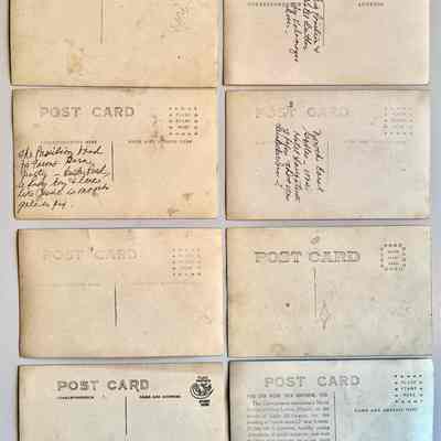 Real photo postcards 1-8 backs