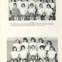          Compass 1964; VARSITY - BACK ROW (From L to R) Roberta Wilson; Sally Wieland; Nancy Drapak; Anne Byrd; Kris Simmons; Mary Schaeffer; Sharon Nichols (Manager). FRONT ROW -- Joyce Helmgren (Coach); Carol La Vicka; Bette Brackenridge; Marty Smith; Joyce Stark.
JUNIOR VARSITY
BACK ROW (From L to R) -- Melissa Simmons; Pam Miller; Marianne VanDis; Barb Hemwall; Glenda Arnold (Manager); FRONT ROW -- Anita Schaeffer; Bev Butler; Linda Colby; Janice Laskers, Leona Sather.
   