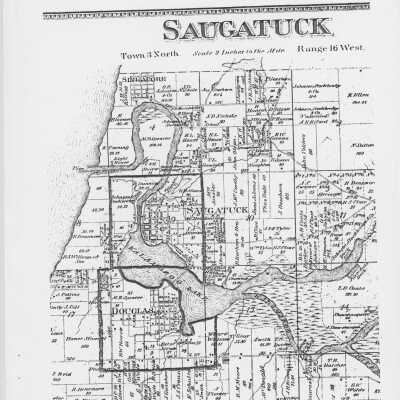 An 1873 map of Saugatuck township, shows the settlement of Singapore at the northernsmost bend of the river