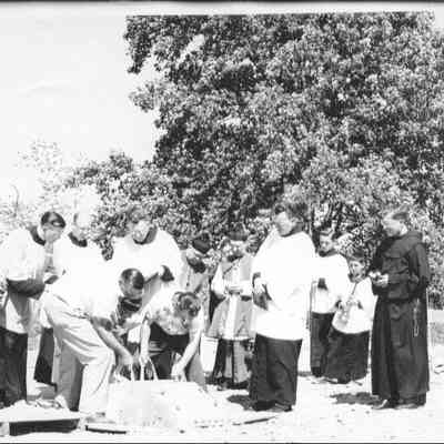 the conner stone-20.jpg: Corner stone laid for new St. Peter's 1955