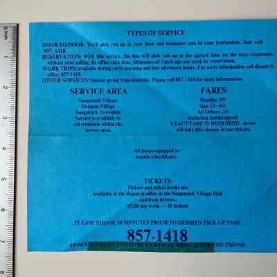 Original rate card inside