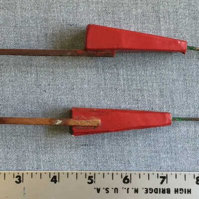 two out of the four model buoys to accompany the reel