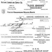          The letterheads and statements on this page are area companies that did business with the airport 1947 to 1949. They, are part of a box of old documents brought to the Society recently by Paul Zigterman.; Source: SDHS newsletter insert pgs. 65-67
   