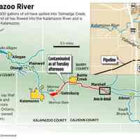          Overview map of the affected areas of Talmadge Creek, Kalamazoo River and Morrow Lake; https://en.wikipedia.org/wiki/Kalamazoo_River_oil_spill#/media/File:Overview_Map_(4887995429).jpg
   