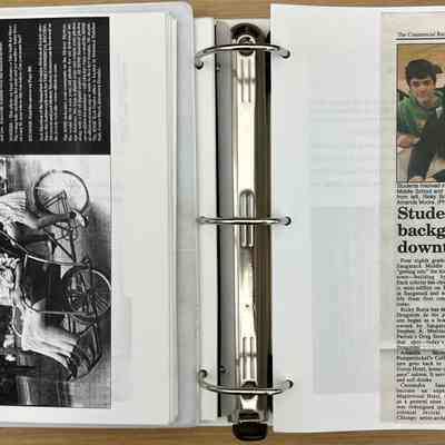 Example of contents of two binders