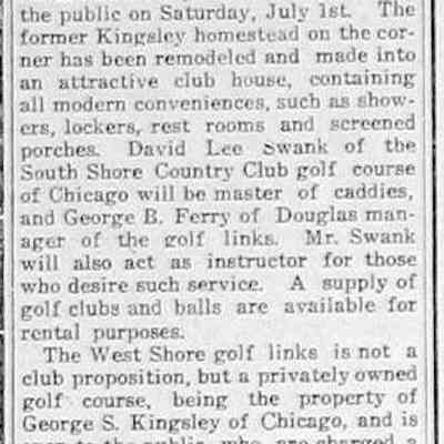 cr1922063001WestShoreLinksToOpen.jpg 39KB: West Shore Golf Links in former Kingsley homestead