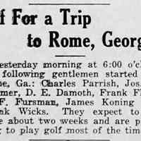          cr1929020801OffToRomeGaForGolf.jpg 22KB; Rome, Georgia golfing trip
   