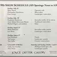          Petter Gallery 1995 Show Schedule picture number 2
   