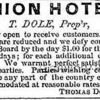 cr1869071701UnionHotelAd.JPG 35KB: 1869 Ad For the Union Hotel