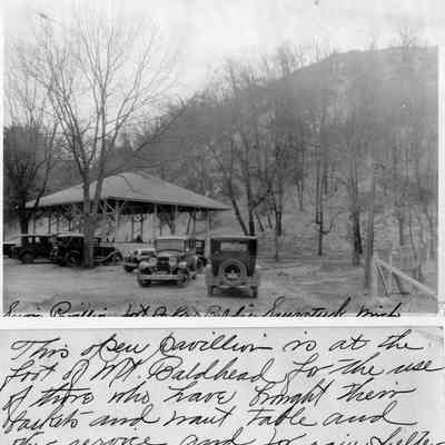 95_84_4_Baldhead_pavilion.jpg 2.2MB: Box 31, envelope 95-84-4  - This open pavilion is at the foot of Mt. baldhead for the use of those who have brought their baskets and want table and other service and for rain shelter.