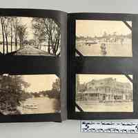          Between the bridges, boating, Bird's Bath House, Leiendecker's Inn
   