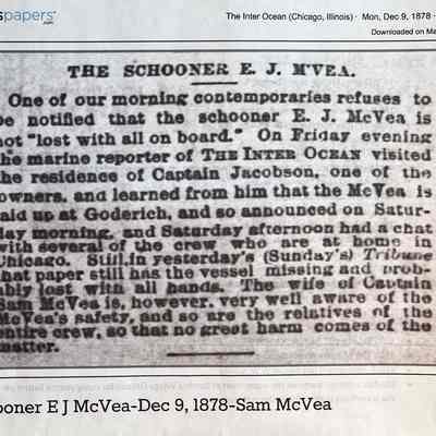 E. Schooner E J McVea-Dec 9, 1878-Sam McVea