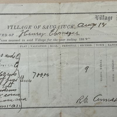 Property tax receipt 1885