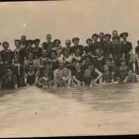          Beach Wilson09.jpg; Big family photo in the shallows with Dynamite at the far right
   