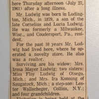 Ludwig and Selkirk family clippings
