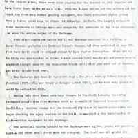          Prentice fax page 12 of 13; The book (p. 392) gives a concise history of the Saugatuck Cooperative Fruit Exchange (later the name was shortened to Saugatuck Fruit Exchange). In addition to the reason given, there were other reasons for the farmers to join together and have their fruit marketed as a unit. With the larger volume and the uniform quality resulting from more modern grading equipment, the fruit commanded higher prices than a farmer could hope to obtain individually. In fact, the largest wholesale fruit merchants in Chicago were soon competing for contracts to buy large shipments or even the entire output of the Exchange.
When first organized (about 1917) the Exchange operated in a building on Water Street—probably the Goodrich Transit Company Building mentioned on page 177. From here fruit could be shipped either by lake boat or interurban. After the new building was constructed on Culver Street (around 1922) nearly all shipments were by standard freight cars on the interurban tracks until this line went out of business and motor trucks took over.
The Exchange had been in operation only a few years when my father Joseph W. Prentice (1877-1961) was hired as manager (about 1921), and he held this position until he retired in 1953.
During this time there were many changes in the fruit industry including increased competition from western fruit as a result of improved transportation facilities. Another change was the increased vigilance of health authorities who began checking the spray residue on the fruit, necessitating the installation of fruit-washing equipment in the Exchange.
The principal fruits handled by the Exchange were apples, pears, and peaches. Berries and other small fruit were not accepted. The fruit was all graded for size on mechanical graders, and wormy or otherwise defective fruit was picked out by hand as it passed down the conveyor belt. Each farmer was credited not by how many crates of fruit he brought in but by how many bushels or barrels of each grade were obtained from his load.
   