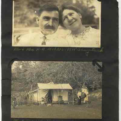 Mr & Mrs H. A. Morris - 1915 Saugatuck, tent camping 1911: from the CD folder "Large Album"