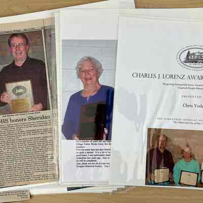 Lorenz Award scrapbook and list