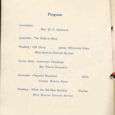 Decoration_day_1902_C.jpg 601KB: REv. W. F. KENDRICK, James Whitcomb Riley, Miss Martha Denton Snyder, Mr. Frank Harrison, Ganges Marine Band, Rev. T. Laity