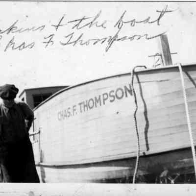 Boat_-_Chas_Thompson.jpg 227KB - Erik Peterson donation/Digital file on Jack Sheridan Drive 2021.72.02: Perkins and the boat Chas. F. Thompson
