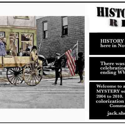 cr5may2025 armistice1918.jpg: Jack sez: Posing in front of the Simonson Studio after the Armistice Day parade November 1918.