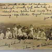 Sunday School Class on Mt. Baldhead 1913