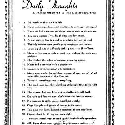 261kb: Drover Stout, a school administrator during the rest of the year, reigned as "Mayor" of the Oval Beach in the summertime in the 1950s. He had definite ideas about women - he was fond of them.
Source: SDHS newsletter pg. 371