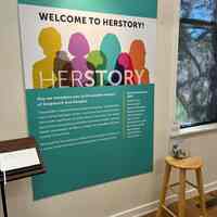          Intro panel; HerStorians Ruth Crow, Annie Hayes, Jancie Krakowski, Maryjo Lemanski, Carol Peterson, Toni Perrine, Gemina Petruzzelli, Barri Rosenbluth, Peg Sanford, Sally Winthers and Christa Wise
   