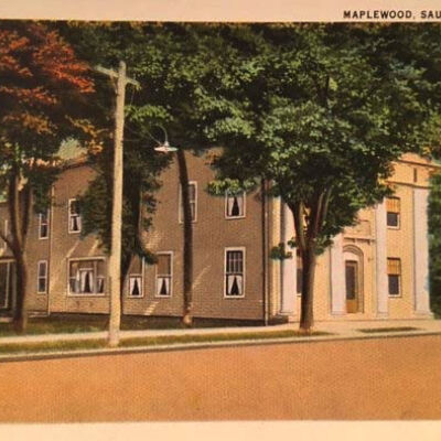 postcard that shows a streetlamp