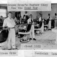          Edson Crow barber shop.jpg 437KB; Edson Crow's Barber Shop now the Sand Bar about 1922, Edson Crow, Dominick Leoci
   