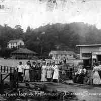          Ferry_scene_1910.jpg 693KB; About 1910, ML32, Seene at Ferry Landing, Mt. Baldhead, Distance, Saugatuck. Ferry Store on east side of river. Pokagon Inn visible across river.
   