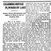 Charming Refuge in Woods by Lake, 1911