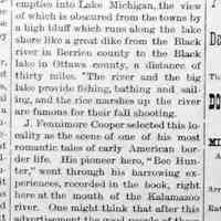          cr1892092301Saugatuck-DouglasVacationResort-1.jpg; reprinted from the Grand Rapids Democrat, mentions J. Fennimore Cooper as a fakir and predicts railroad extended from Allegan
   