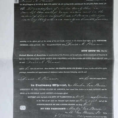 Plummer Land Deed photocopy