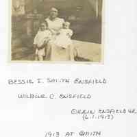          Ens-Bessie-Children.JPG; Bessie I. Smith Ensfield, Wilbur C. Ensfield, Orrin Ensfield Jr. -- 1913 at Smith House in Grand Rapids
   