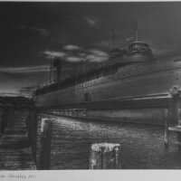          Winning black and white photograph of the SS Keewatin
   
