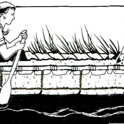 Birch-bark canoes were a native art: Canoe01
