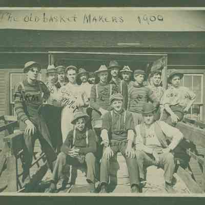 1900BasketMakers.jpg 2.7MB: Another version of the same image from the RJ&Diane Peterson collection. 
The Old Basket Makers 1900 
Standing: Firm, Red, Bill Clde McNut Perry, Ben, John, 'Ey, Sim, Bek, Bob
Seated: Bud, Silent, Dan