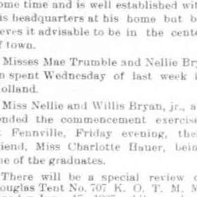 cr1907060707NellieandWillisBryan.jpg 15KB: Misses Mae Trumble and Nellie Bryan, Miss Nellie and Willis Bryan Jr, Charlotte Haner or Charlotte Hauer