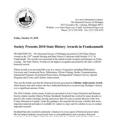 award press release