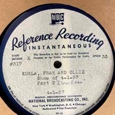 Disk d Side 2 - KUKLA FRAN AND OLLIE - Part 2 - 4/1/57 - “I Saw Esau”