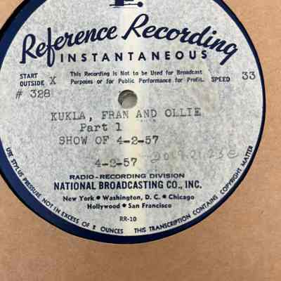 Disk e Side 1 - KUKLA FRAN AND OLLIE - Part 1 - 4/2/57