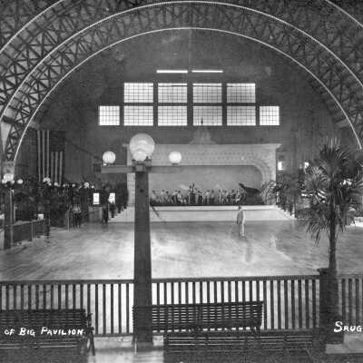 Pavilion interior with band