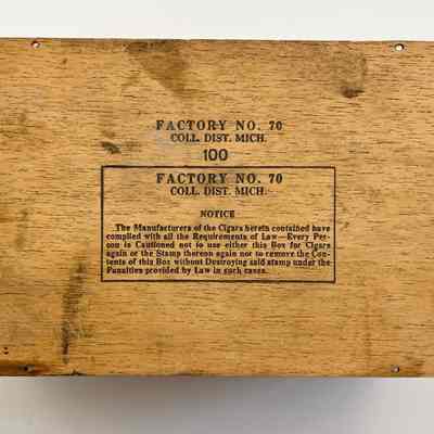 Box B: Factory No. 70, Coll. Dist. Mich. 100