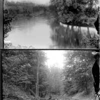         Tannery_creek-Born_Island.jpg 1.7MB; smooth surface of a river, man sitting on log over creek
   