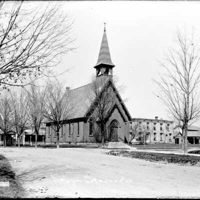 Episcopal_Church.jpg 944KB: Episcopal Church - carpenter gothic church with tall spire in town